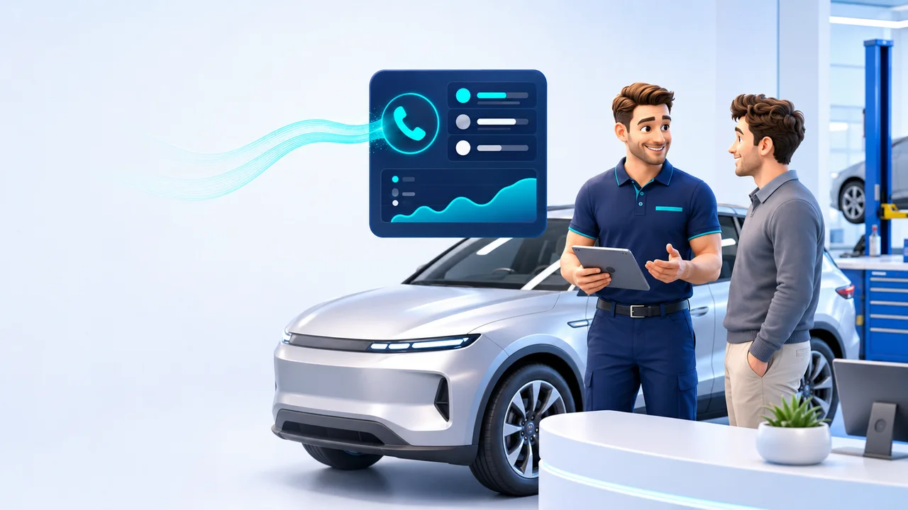 Serviceberatung im Autohaus mit PeakRing-Auswertung eingehender Kundenanrufe
