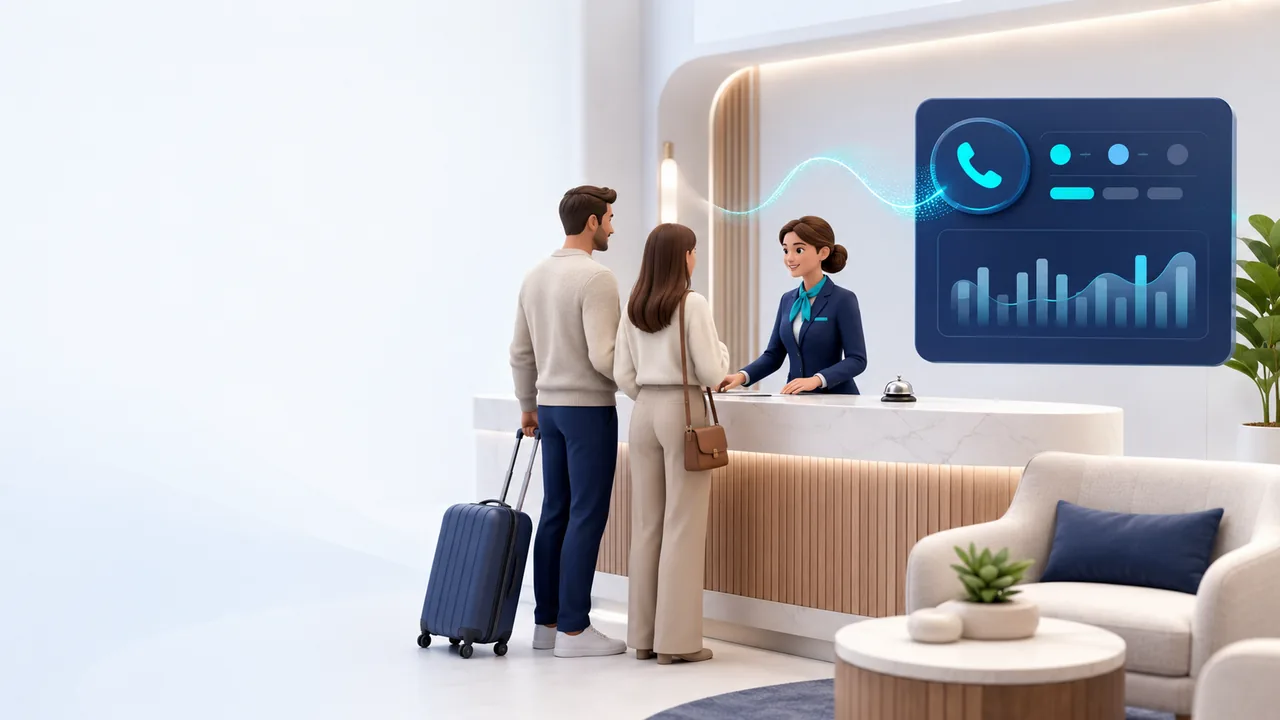 Hotelrezeption mit automatisch erfasster Reservierungsanfrage